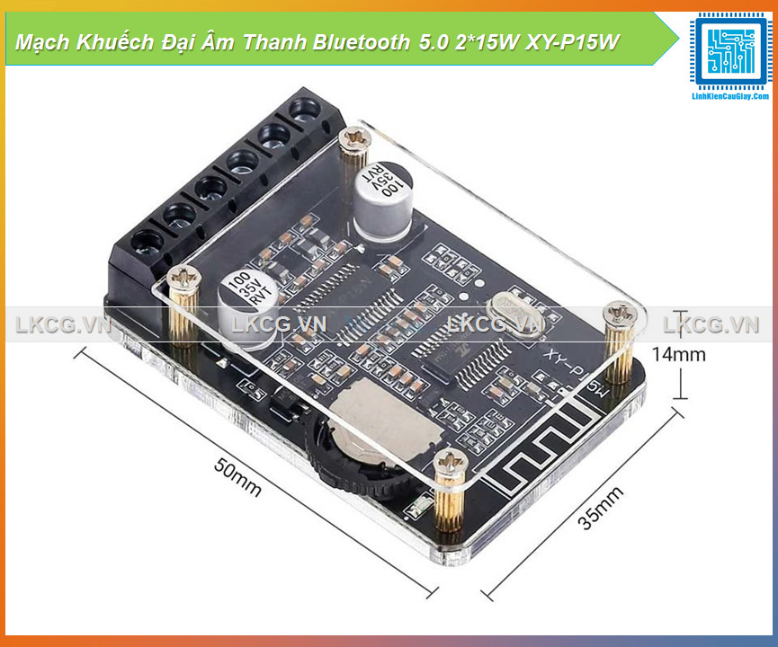 Mạch khuếch đại âm thanh bluetooth 5.0 2*15w xy-p15w