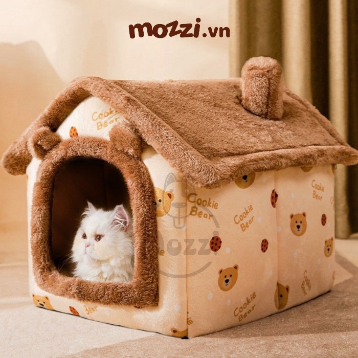 Nhà nệm mái viền mềm cho chó mèo
