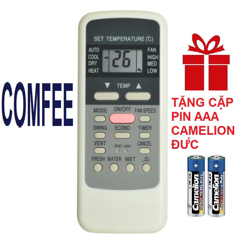 Remote điều khiển máy lạnh điều hòa comfee mẫu 1