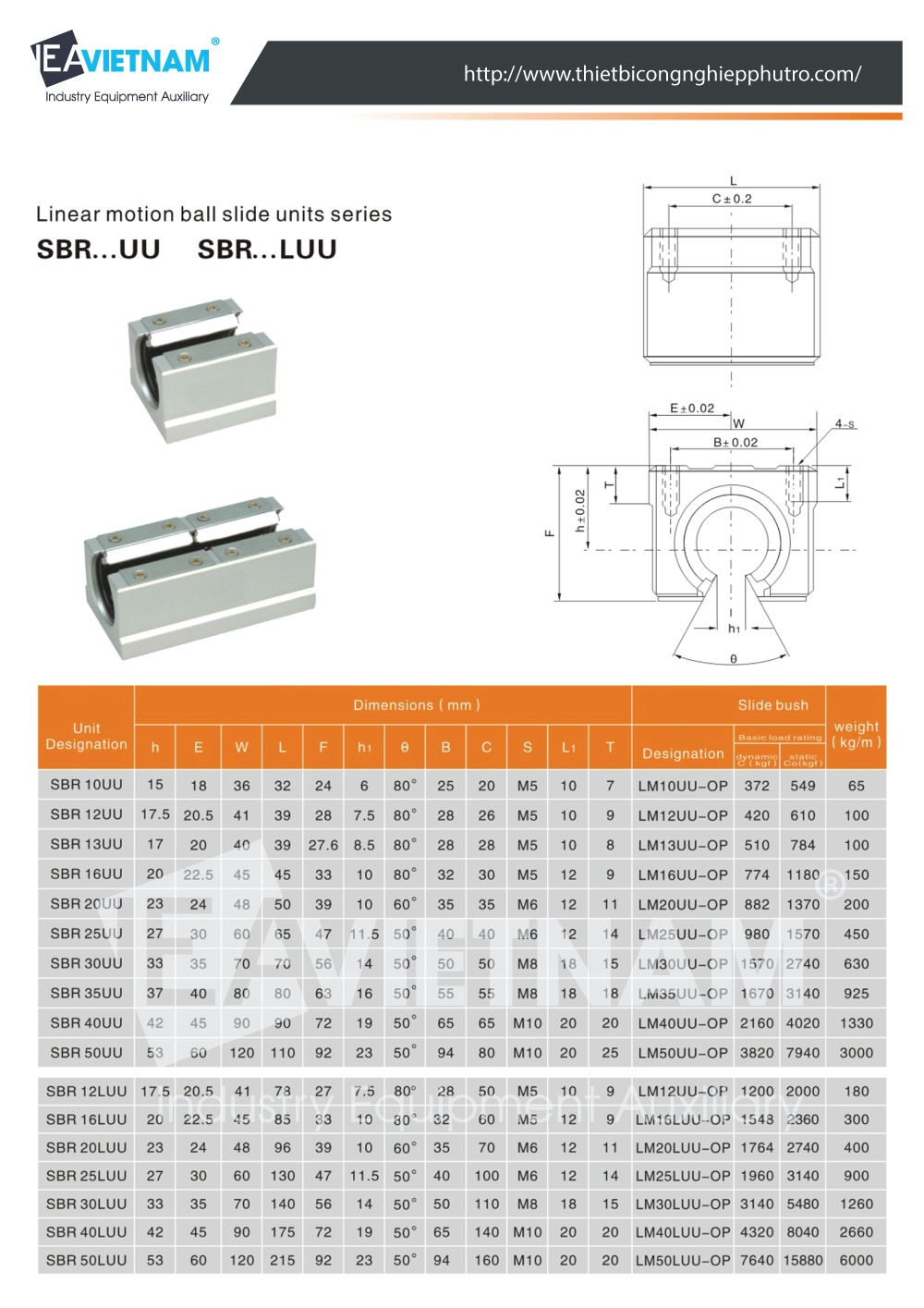 CON TRƯỢT KHUYẾT SBR 16 UU