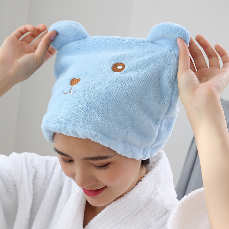 Khăn tắm trùm đầu hình gấu dễ thương
