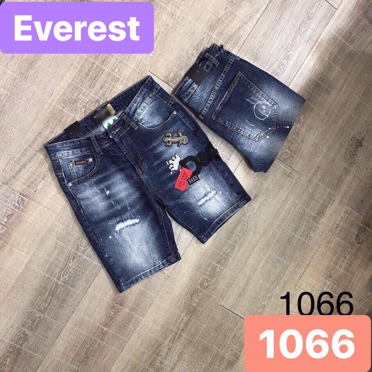 QUẦN SỌT SHORT LỬNG JEAN NAM CHẤT BÒ XANH THẾU THẰN LẰN EV-1066 - EVEREST FASHION