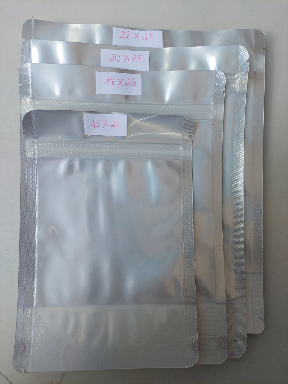1kg túi zip bạc đáy đứng