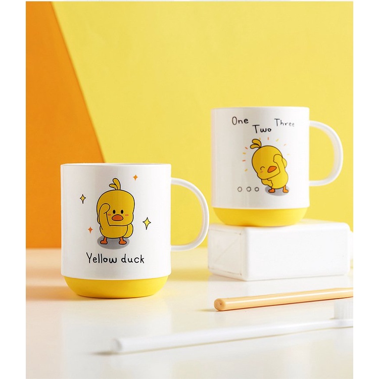 Ly Cốc Đánh Răng Cốc Uống Nước Vịt Vàng Cao Cấp Dễ Thương