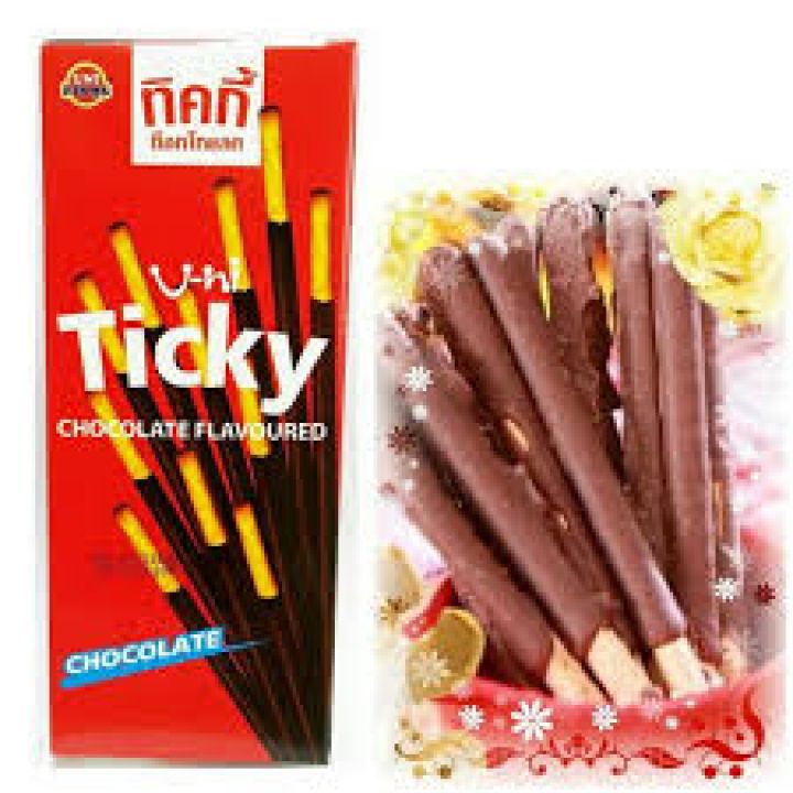 (Lốc 12+1) Bánh que Ticky Thái Lan  phủ socola hộp 20g