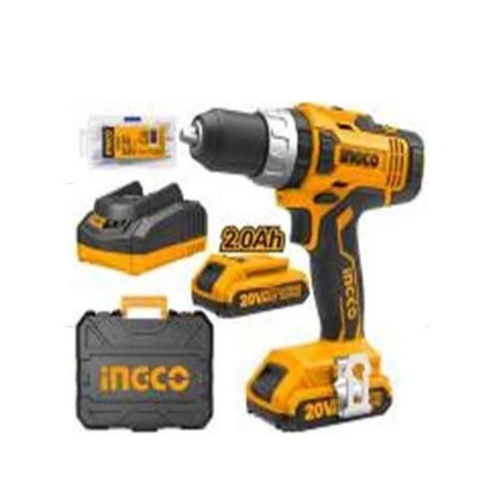20v-13mm máy khoan dùng pin lithium hiệu ingco cdli2003 - 2 pin - 47 linh kiện