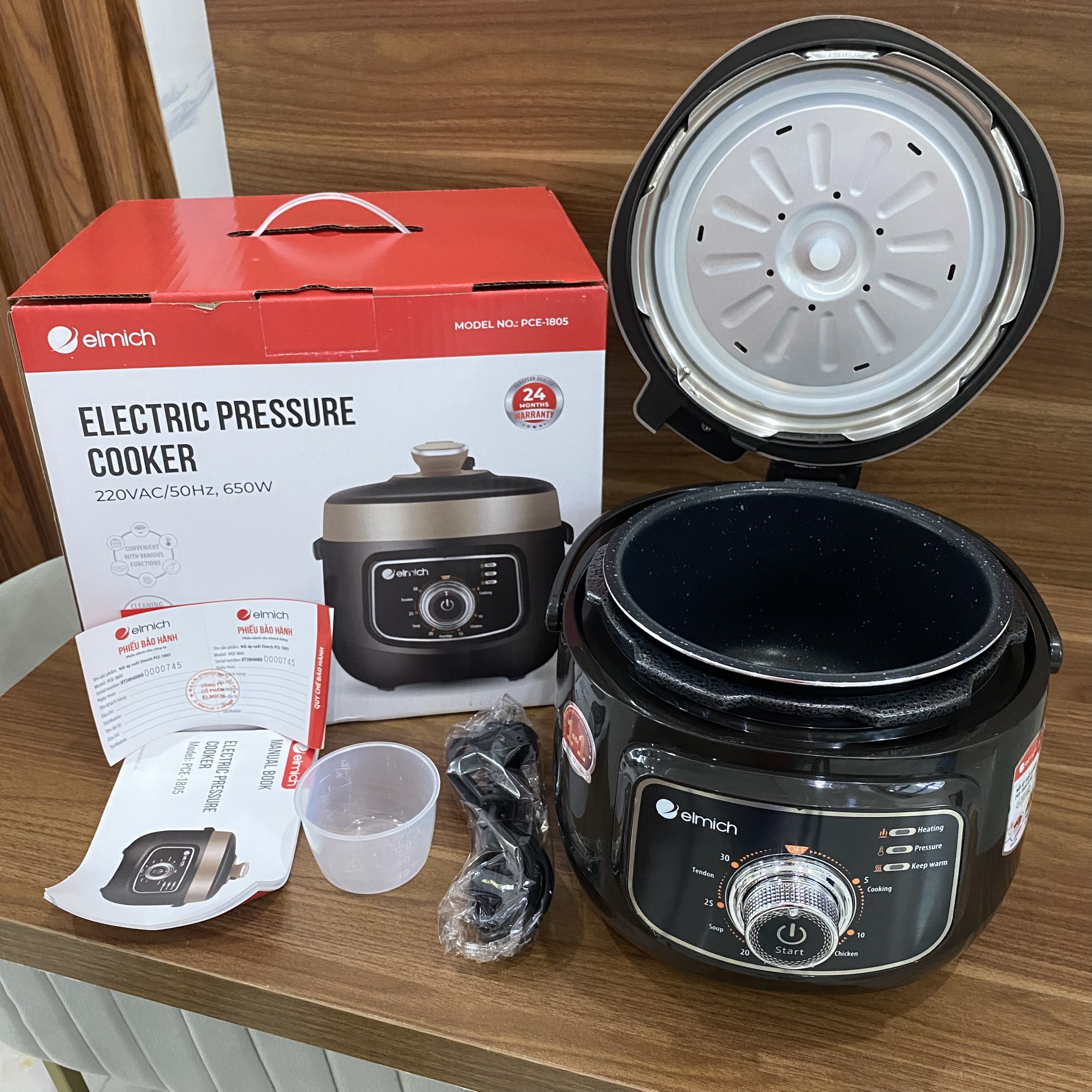 Nồi áp suất Elmich PCE-1805 (Dung tích 2,5L - Công suất 650W - Màu Nâu)