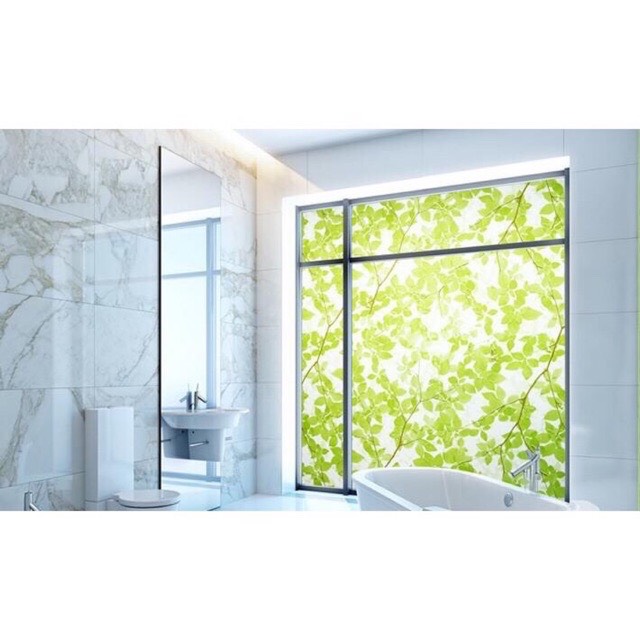 Decal dán kính lá xanh khổ 90cm