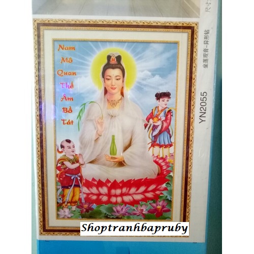 Tranh đính đá quan âm bồ tát lv359 kích thước 37 x 51 cm