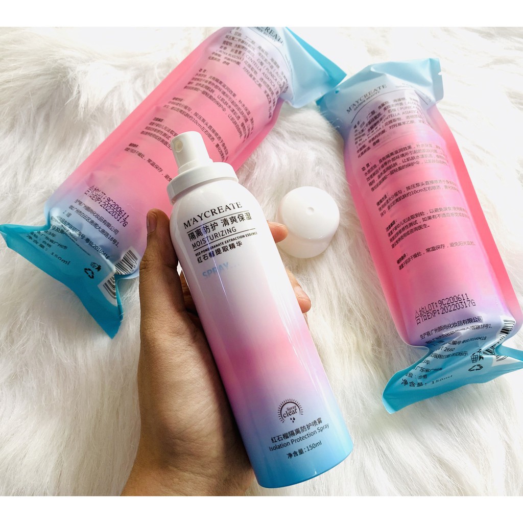 [Chính hãng] Xịt chống nắng trắng da Maycreate 150ml