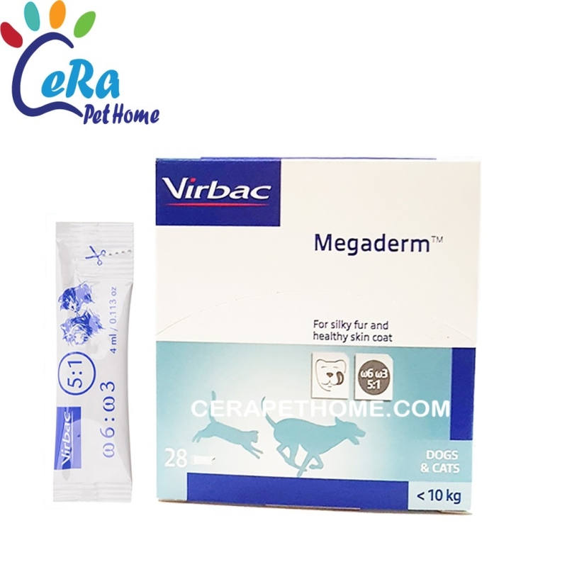 ♟✗ gigilove shop Gel Ăn Dinh Dưỡng Mượt Lông Cho Chó Hàng Pháp Chính Hãng - Virbac Megaderm (1 gói)