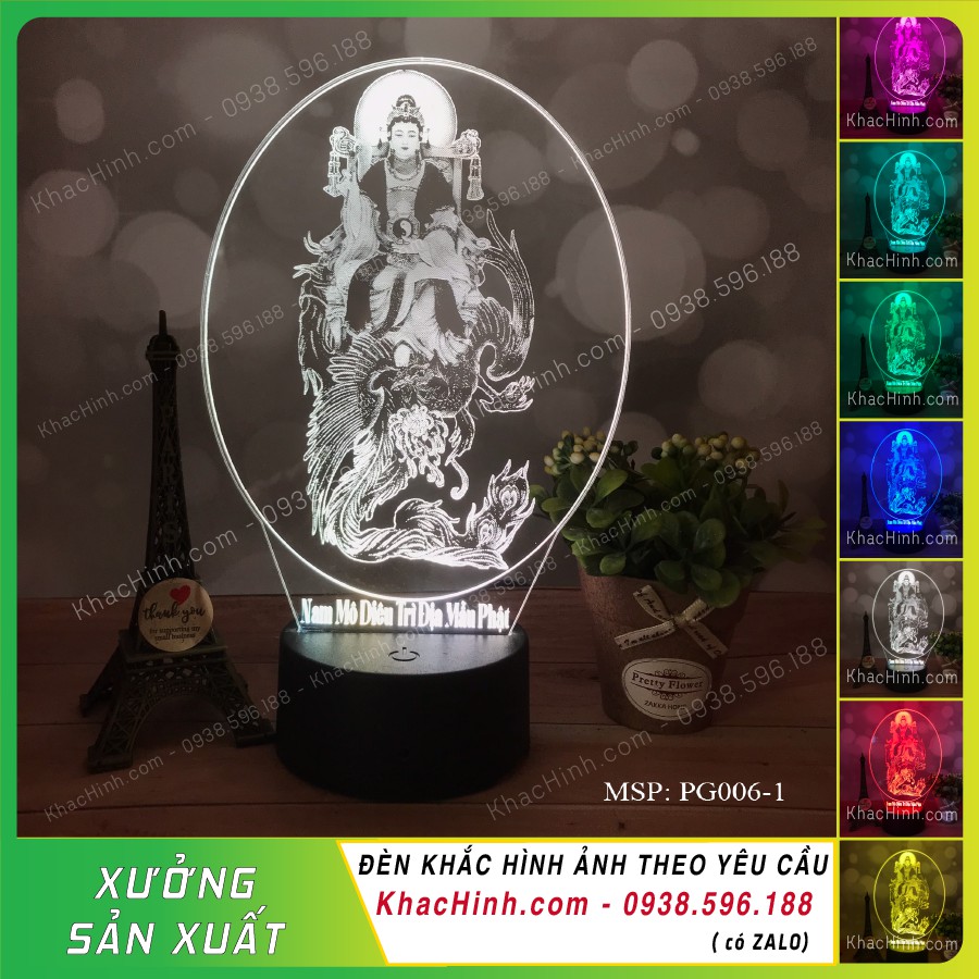 Đèn thờ Diêu Trì Địa Mẫu Phật. đèn tranh Diêu Trì Địa Mẫu Phật, đèn khắc hình theo yêu cầu, khachinh.com