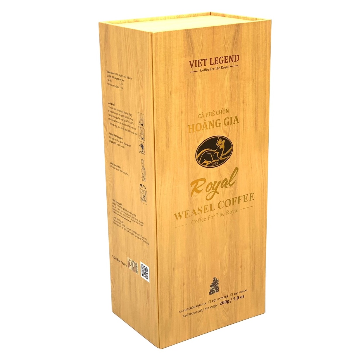 Cà phê Chồn cao cấp Hoàng Gia - Hộp 200gam - Cà phê Chồn Robusta