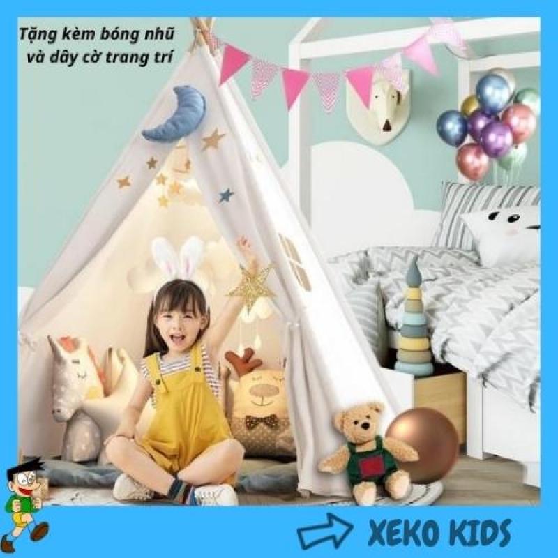 Lều vải cho bé trai và bé gái chơi và ngủ trong nhà. Lều trẻ em, lều cắm trại tam giác làm phụ kiện chụp ảnh XEKO14