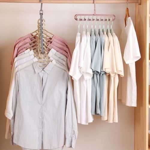 Móc treo quần áo đa năng 2 chiều 9 lỗ