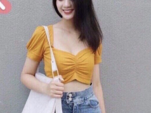 [HCM] ÁO CROPTOP CỔ V  BO EO FROM DƯỚI 50KG