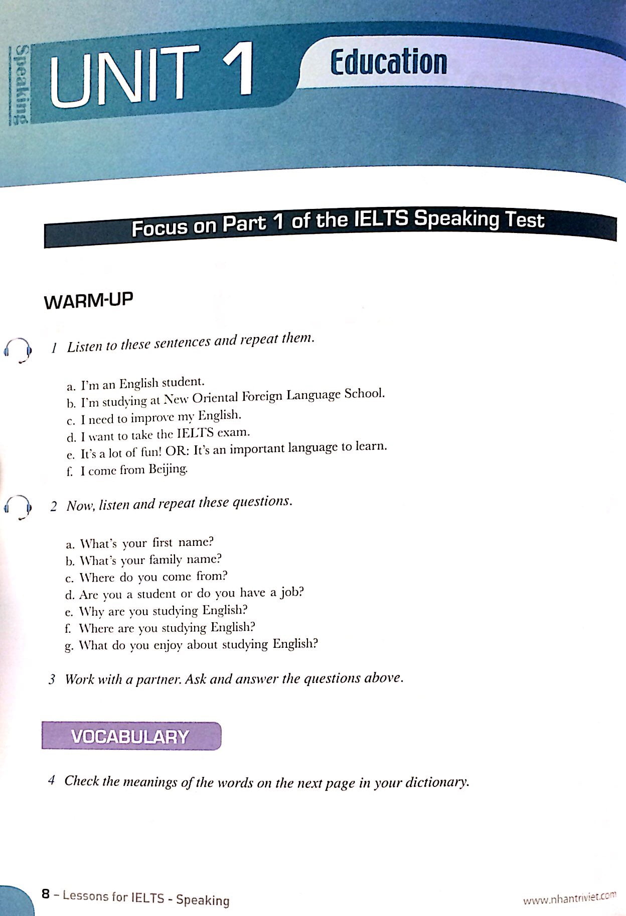 Sách Fahasa - Lessons For IELTS - Speaking
