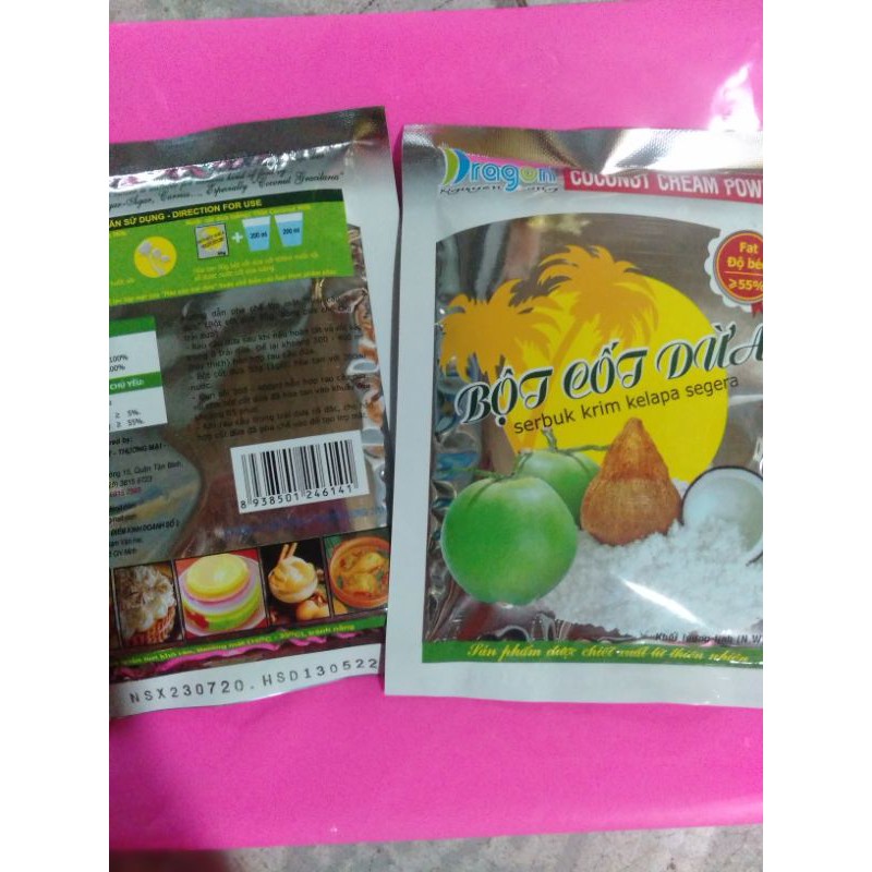 bột cốt dừa dragon nguyên chất 100%:thơm hơn & béo hơn [gói 50g]