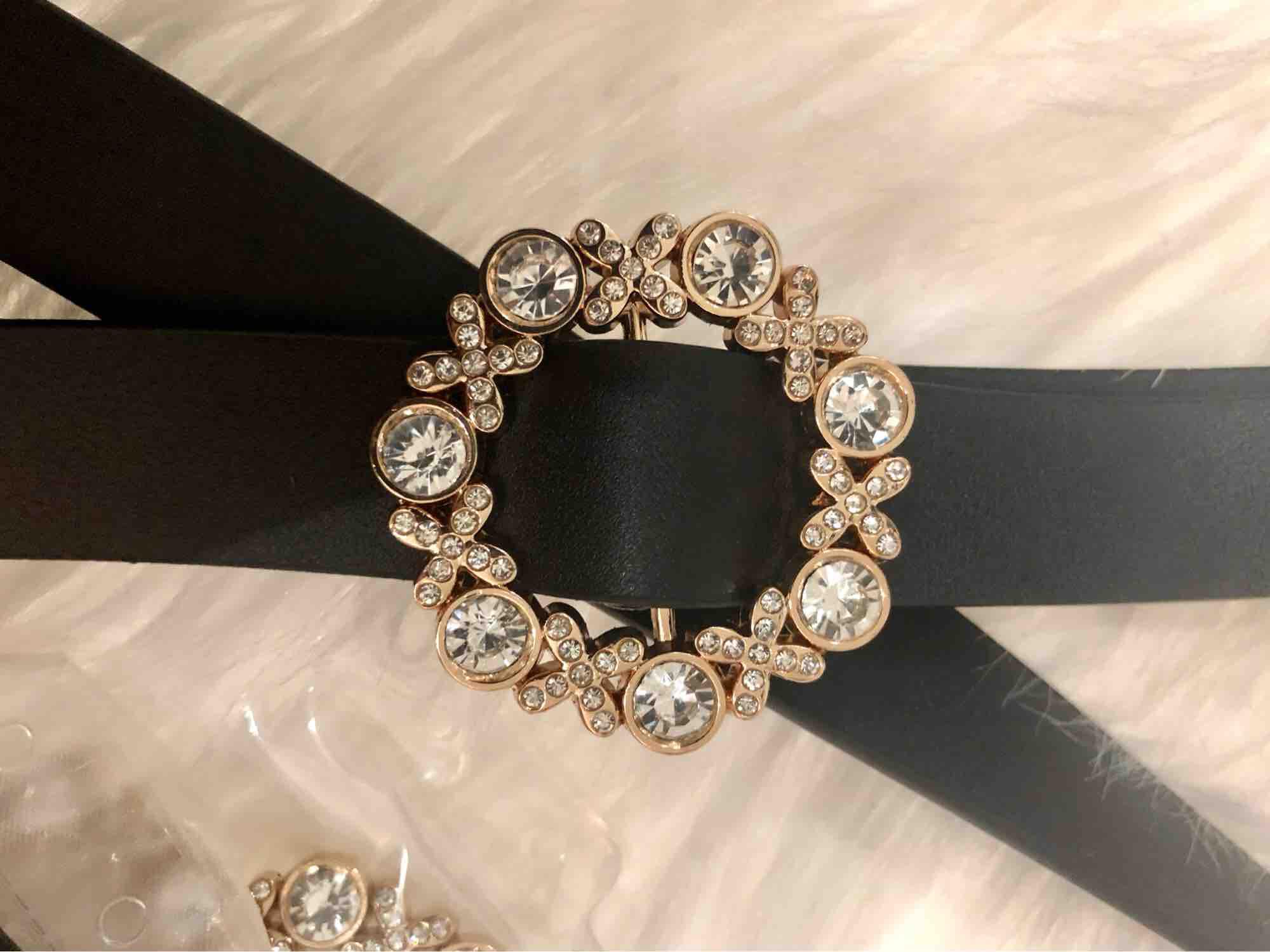 [HCM]Nịt quần bản 25 cm. Mặt hoa đính đá