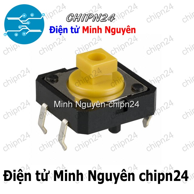 [5 cái] (F67) Nút nhấn 4 chân Omron B3F-4055 12x12x7.3mm Vàng - HH002528