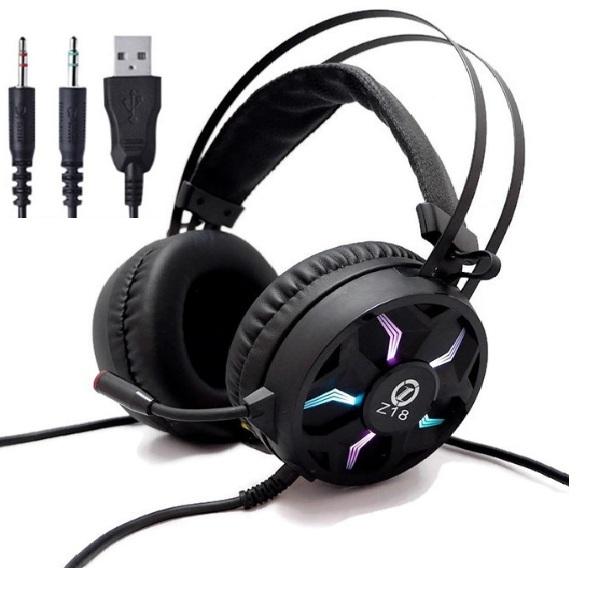(HCM) Tai Nghe Chuyên Game Z18 LED RGB Siêu Đẹp Âm Siêu Hay tai nghe gaming tai nghe chụp tai Tai nghe Z18  gaming (LedRGB  ) 3.5