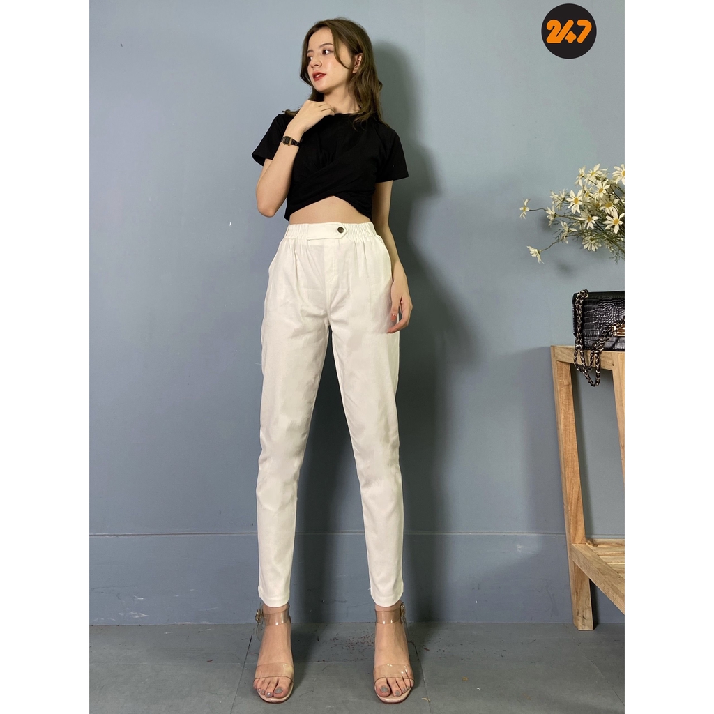 Quần baggy kaki tự sắn ống