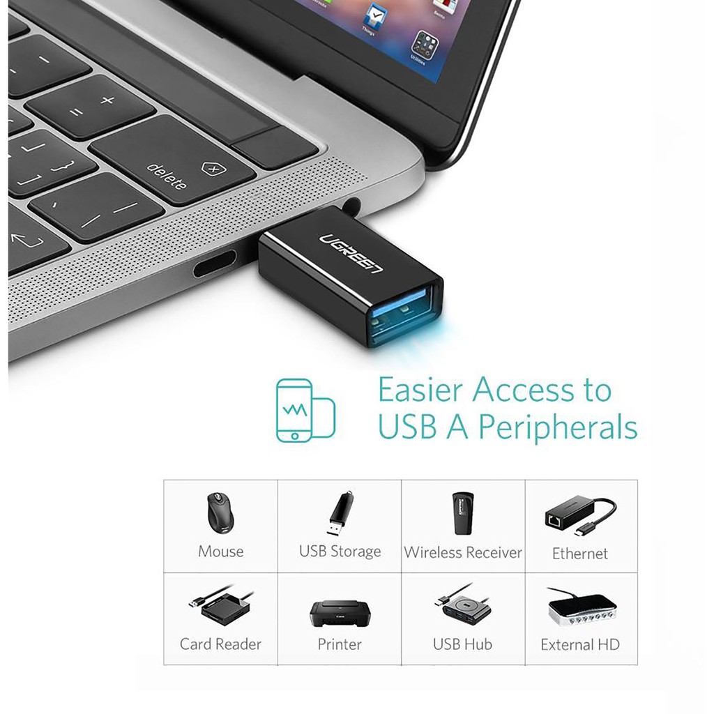 Đầu chuyển USB 3.1 Type C to USB 3.0 Type A UGREEN 30155