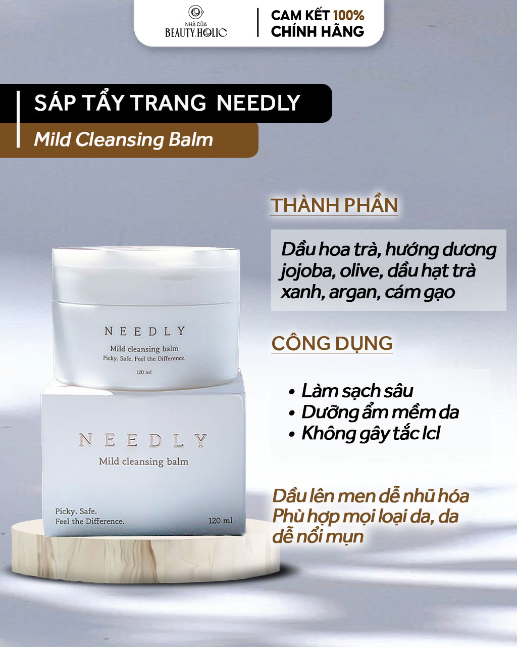 [HCM][Nhacuabeautyholic] Sáp tẩy trang NEEDLY Mild Cleansing Balm
