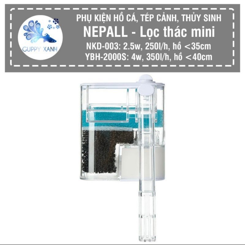 Lọc thác Nepall  bể mini - nano tank - Tép
