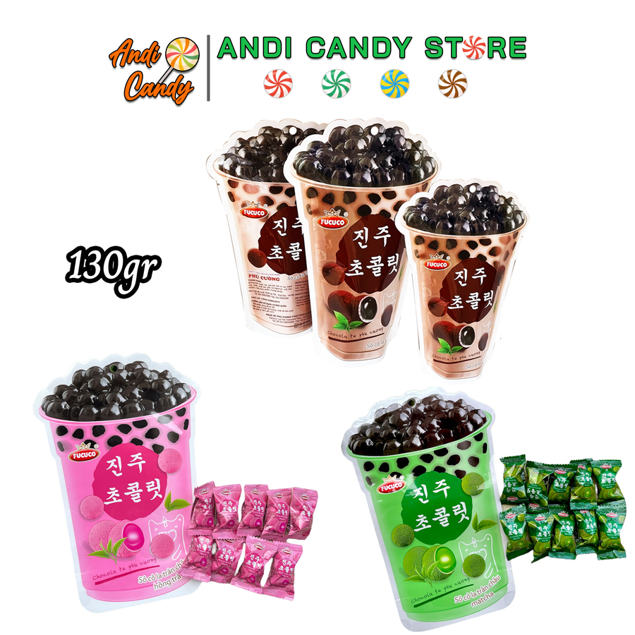 Kẹo Trà Sữa Trân Châu Đường Đen Phú Cường 130gr