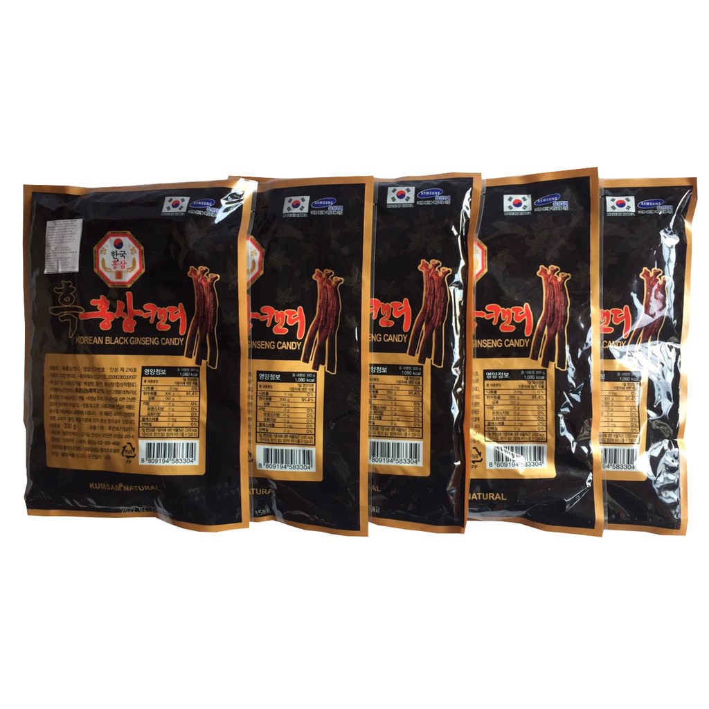 Kẹo Hắc Sâm Kumsam Natural 300g Hàn Quốc (Date 2022)