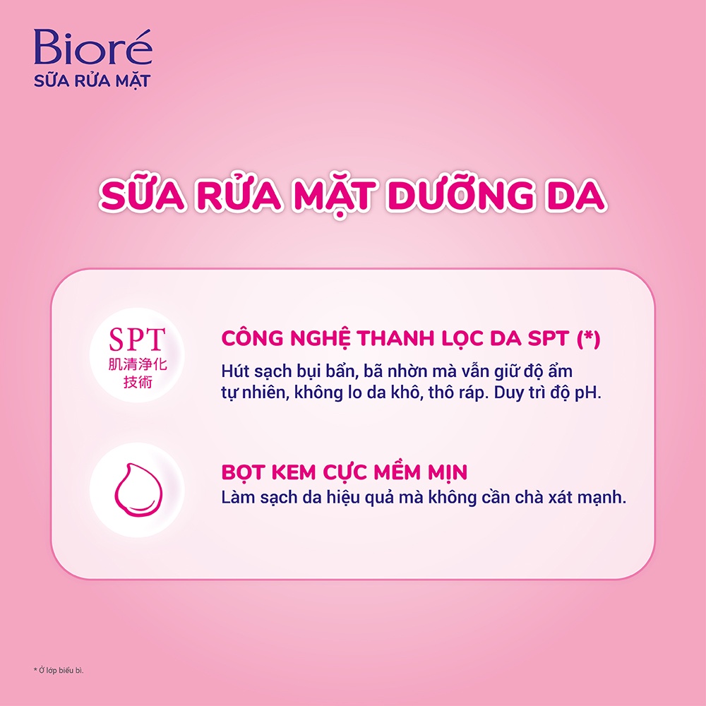 [CHÍNH HÃNG] (Chọn hương) Sữa Rửa Mặt Dưỡng Da Biore 100g