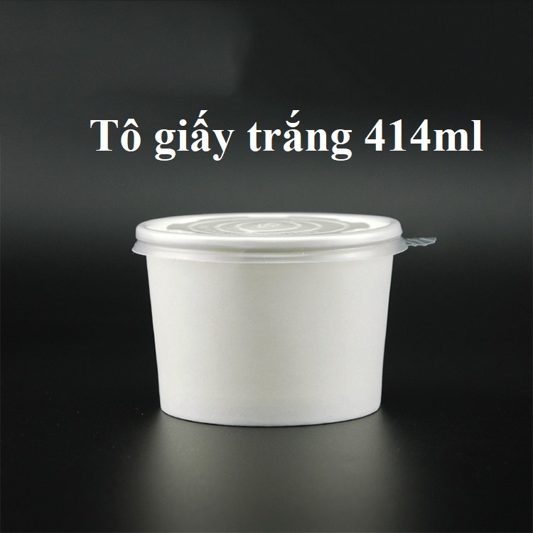 Tô giấy kleur - set 50 tô giấy trắng 414ml - có nắp