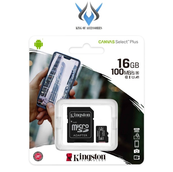 Thẻ nhớ microSDHC Kingston Canvas Select Plus 16GB 100MB/s U1 - chuẩn V10 A1 (Đen) - Kèm Adapter - Phụ Kiện 1986