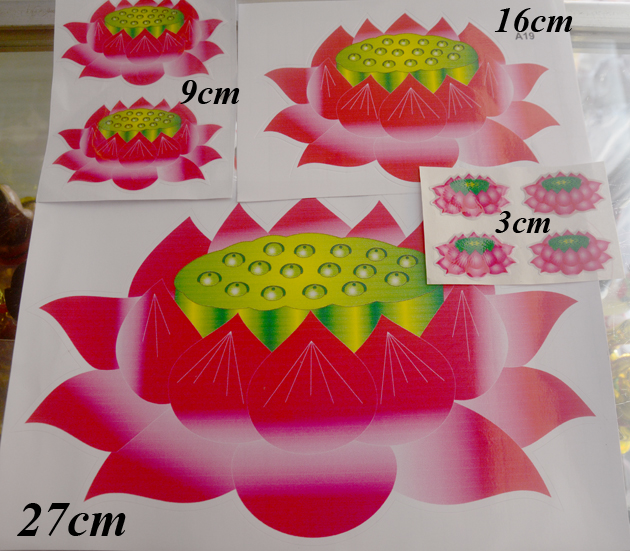 Decal phản quang hình Phật -Hoa sen dán xe-dán tường-Hình Phật bản mệnh dán điện thoại
