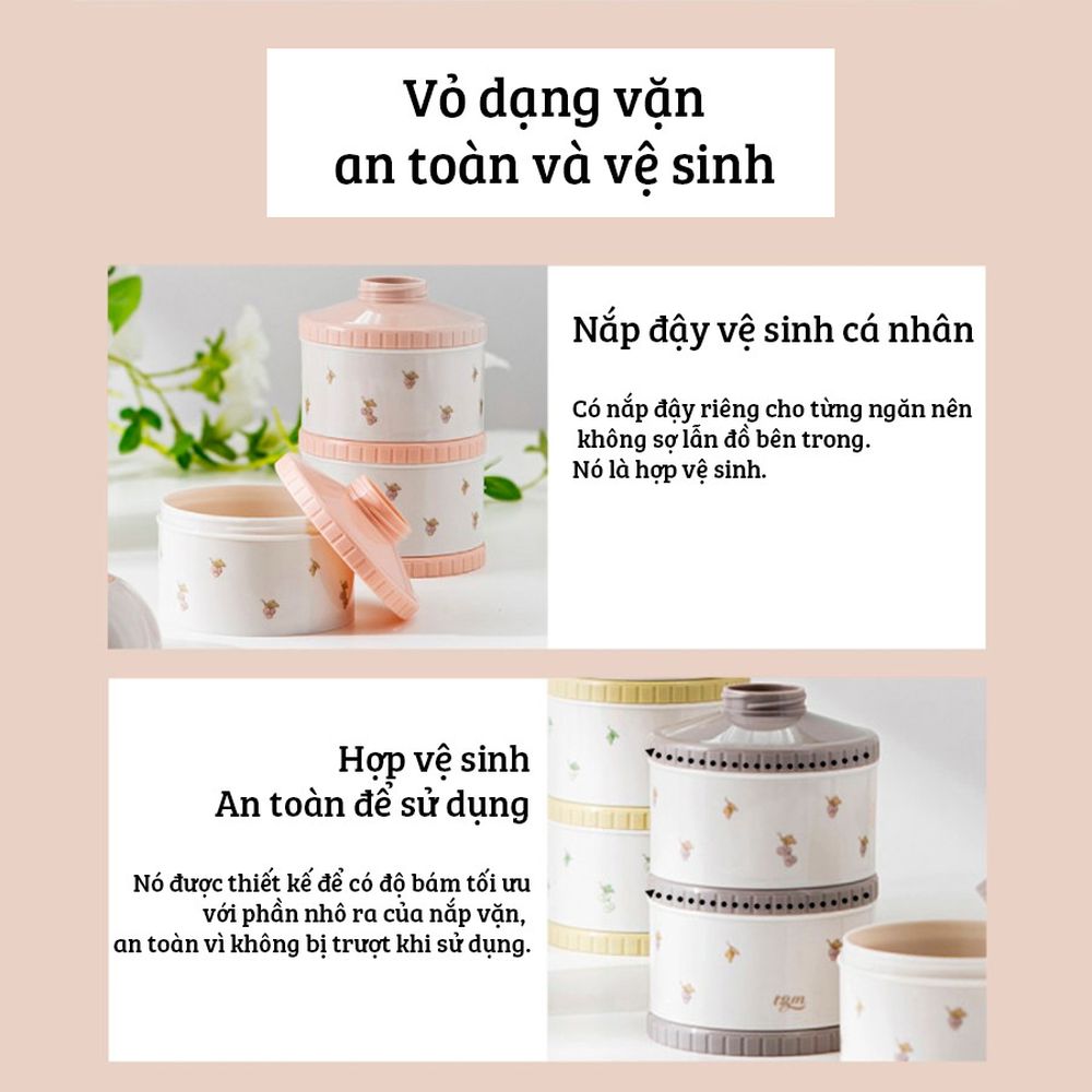 Hộp Chia Sữa 3 Ngăn Phong Cách Hàn Quốc
