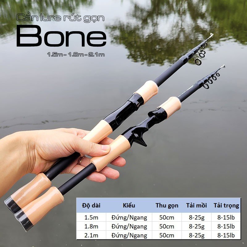Cần câu lure rút gọn 50cm Bone nhỏ gọn tiện mang bên mình CM44