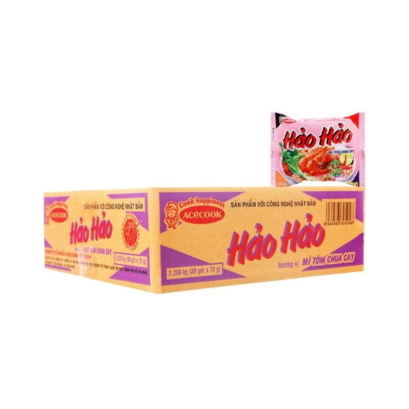 Mì Hảo Hảo Hương Vị Tôm Chua Cay (30 Gói/Thùng)