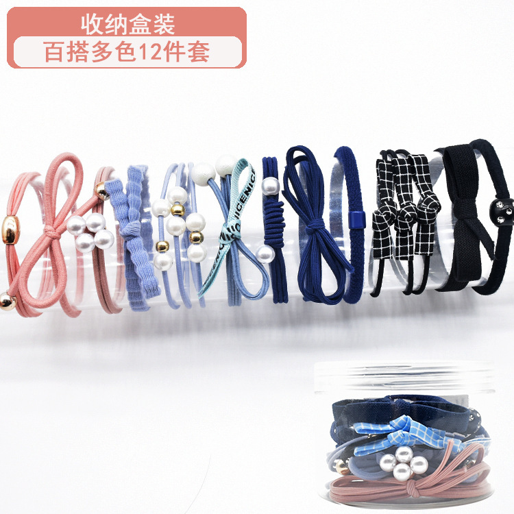 Hộp 12 dây chun buộc tóc nữ mix mẫu cực xinh lovelyhouse HOP12CHUN269