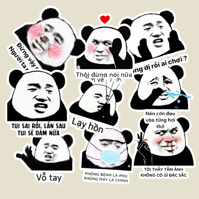 Bạn yêu thích những con Gấu Trúc dễ thương và đang tìm kiếm một bộ Sticker set Meme Gấu Trúc để làm mới bộ sưu tập của mình? Đừng bỏ lỡ cơ hội để tải ngay bộ Meme Gấu Trúc với những hình ảnh siêu hài hước và đáng yêu nhé. Hãy cùng nhìn vào bức ảnh để có thể xem thêm nhiều hơn.