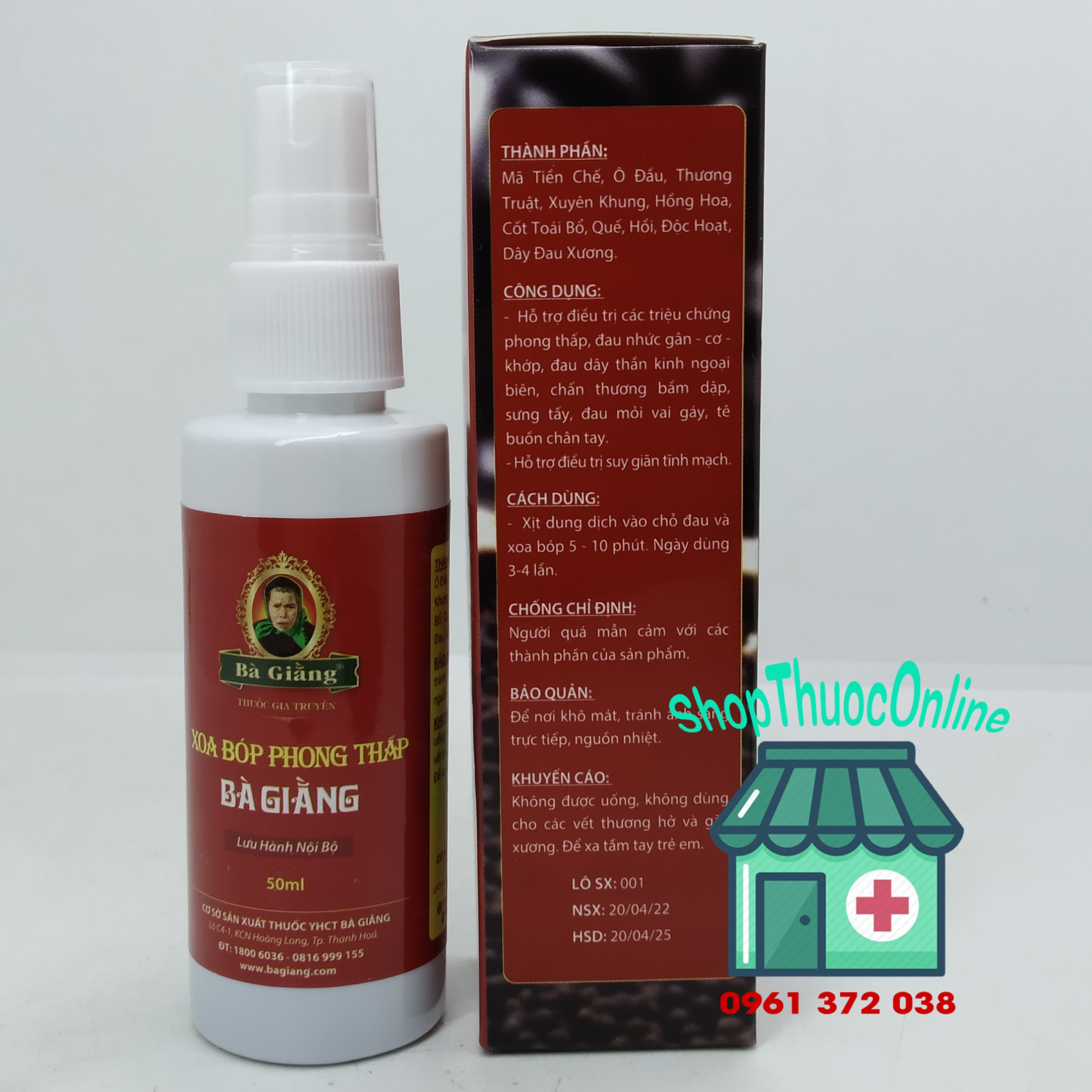 Xoa bóp phong thấp Bà Giằng chai 50ml