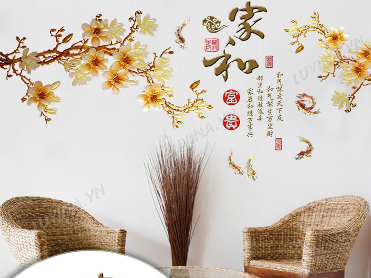 [HCM]DECAL DÁN TƯỜNG TẾT CÀNH MAI VÀNG