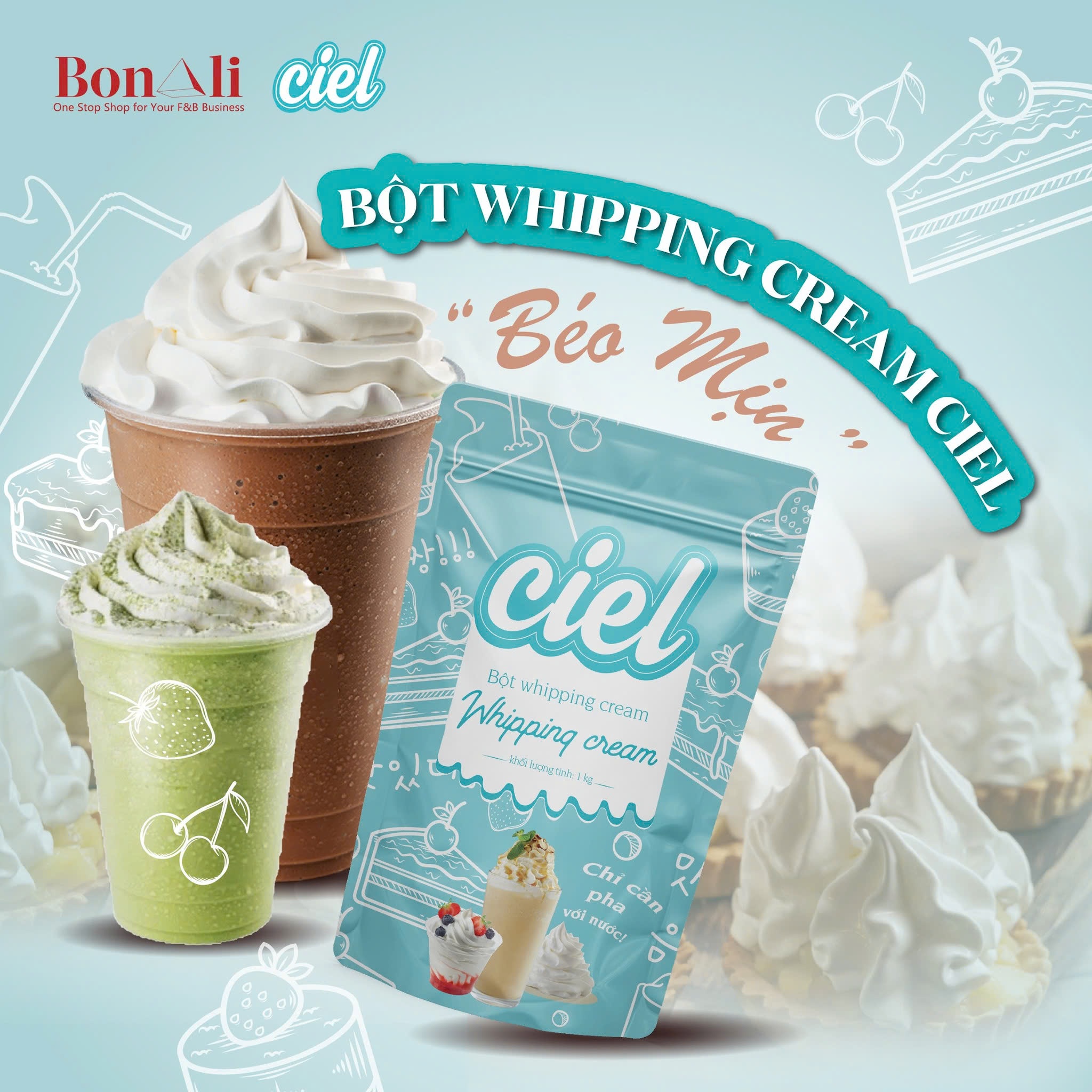 Bột Whipping cream Ciel gói  500g