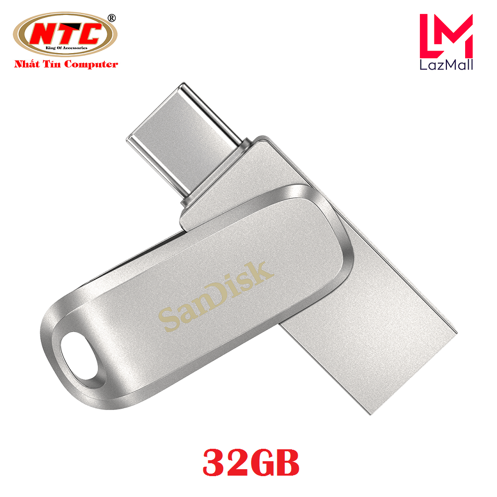 USB OTG Sandisk Ultra Dual Drive Luxe USB Type-C 3.1 32GB 150MB/s - Vỏ kim loại cao cấp (Bạc) - Nhat Tin Authorised Store
