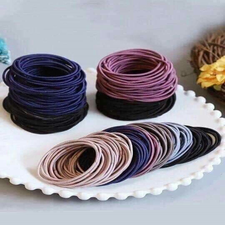Gói 100 chun buộc tóc mix màu