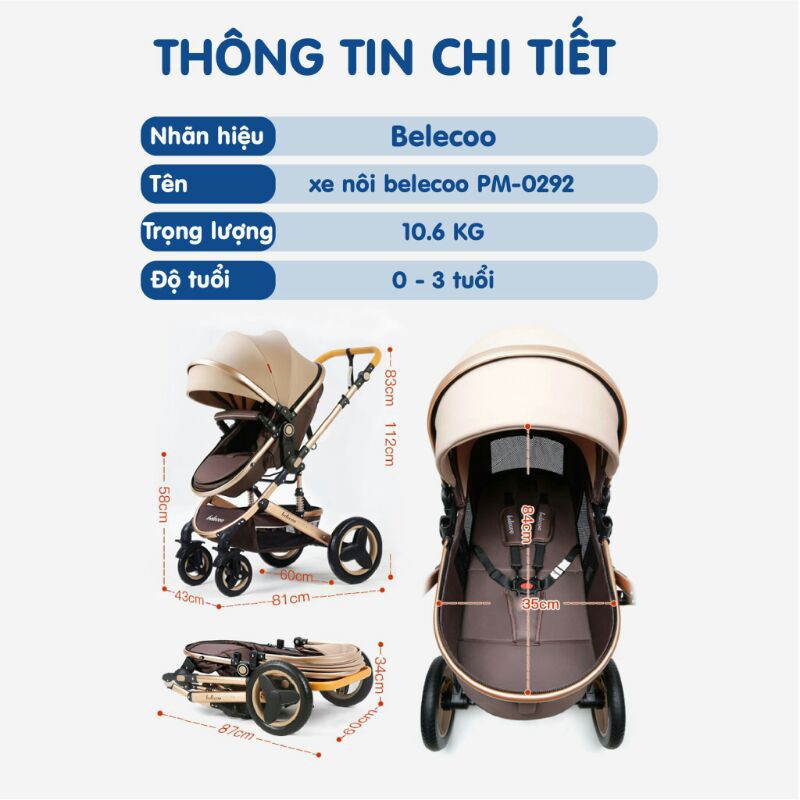 [RẺ VÔ ĐỊCH] XE ĐẨY CHO BÉ - XE ĐẨY NÔI BELECOO 2 CHIỀU (CHÍNH HÃNG)