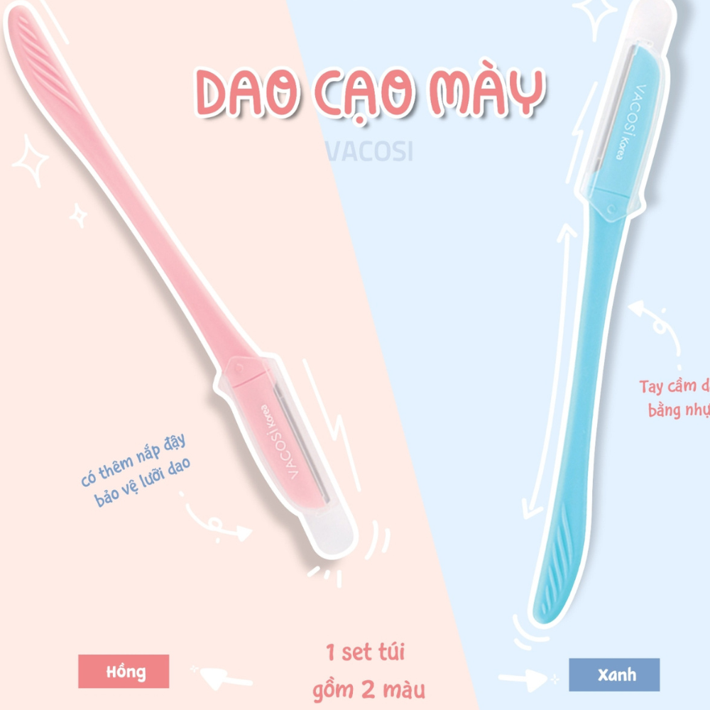 Bộ 2 dao cạo chân mày Vacosi