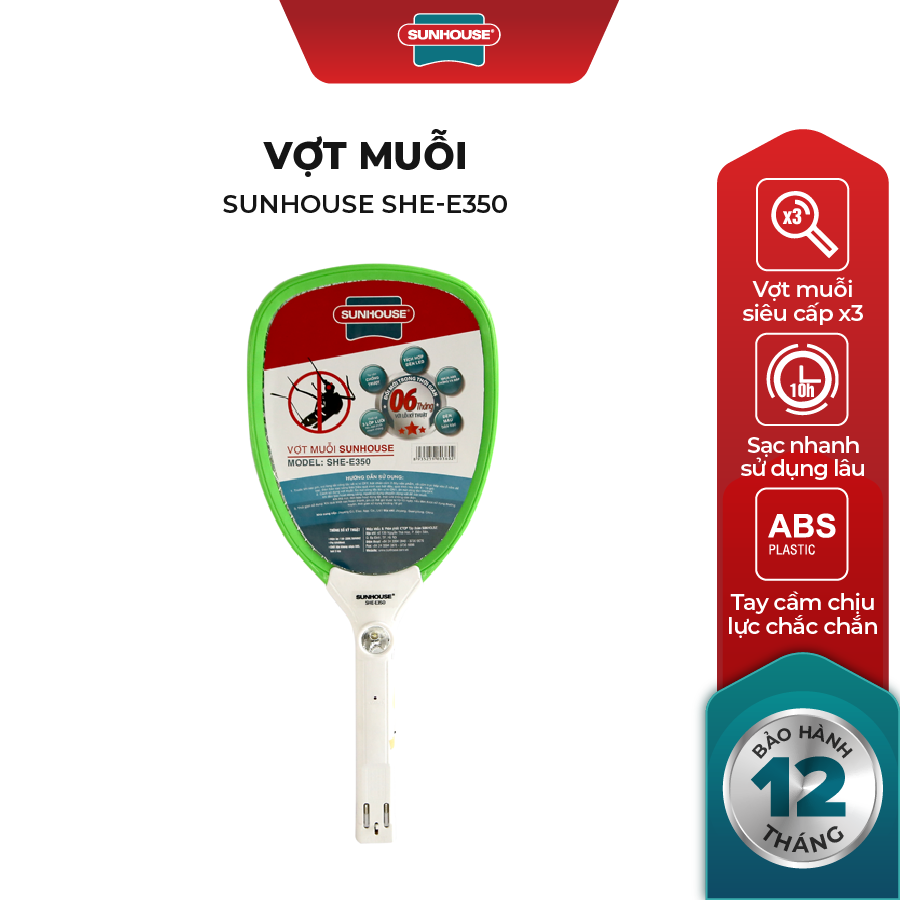 Vợt muỗi sunhouse she-e350 màu xanh