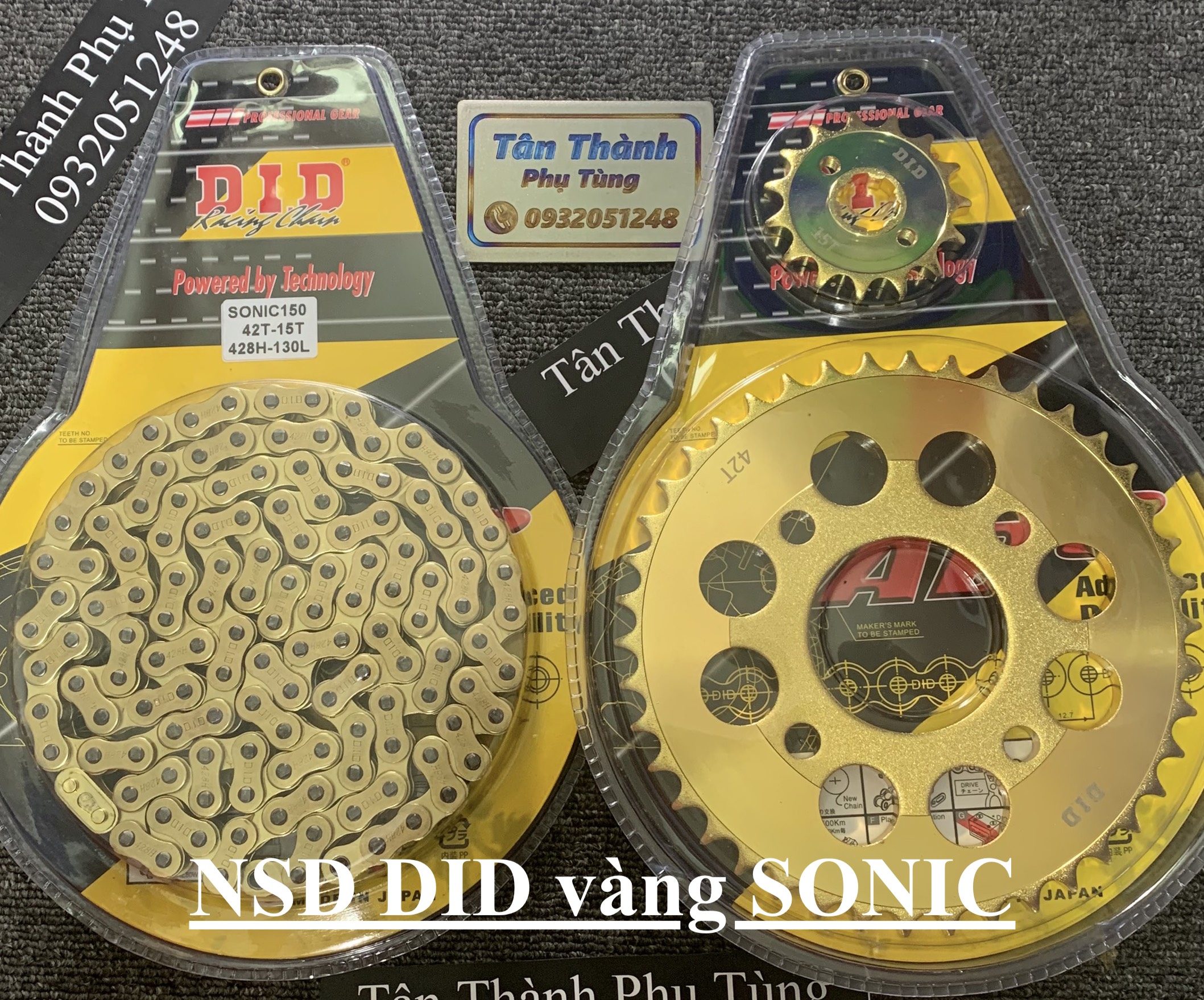 Nhông sên đĩa DID Vàng SONIC 15-42