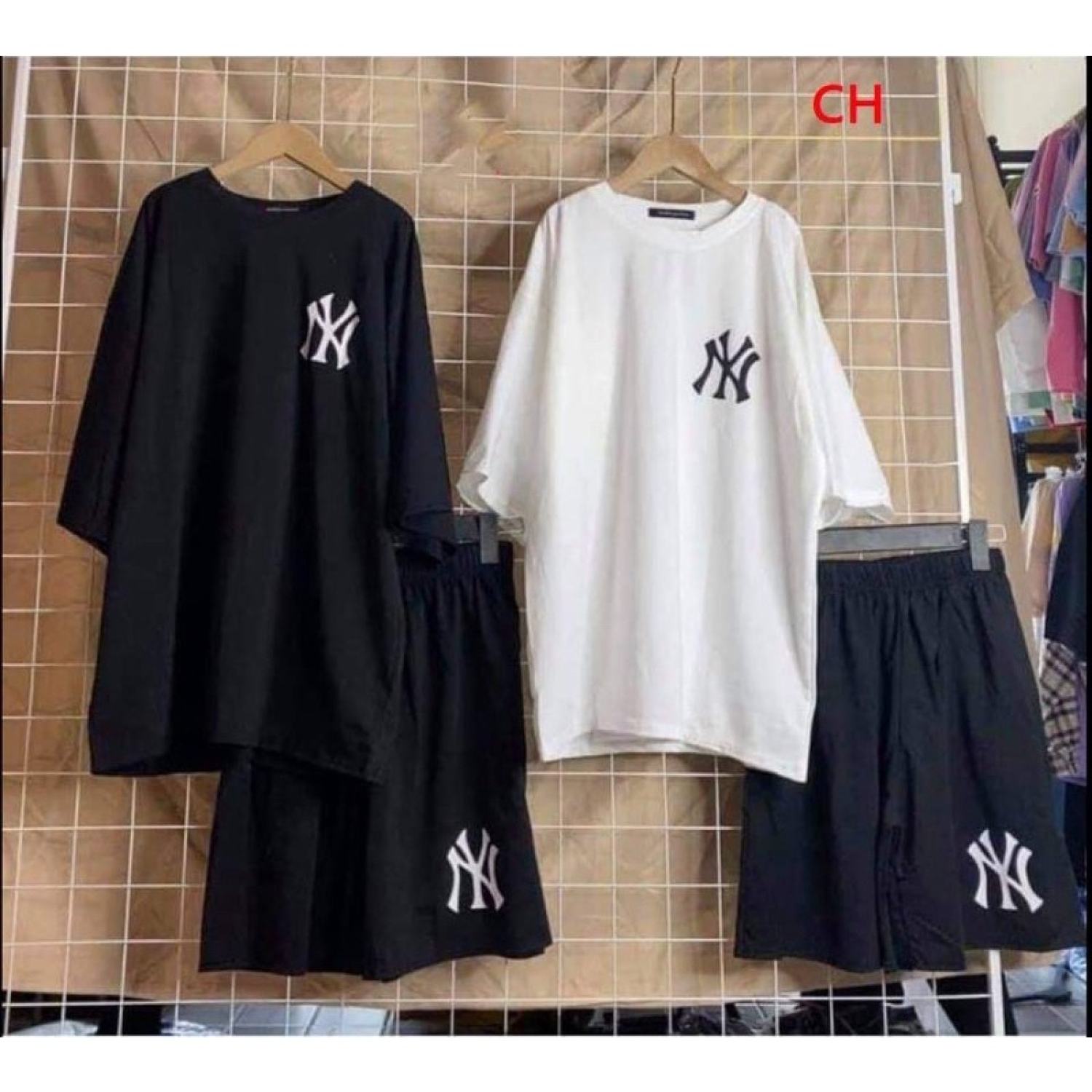 Sét áo phông logo NY + quần đùi in logo